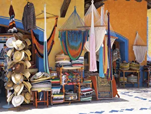 Blankets Prints: Souvenir shop, Playa del Carmen, Mexico, North America