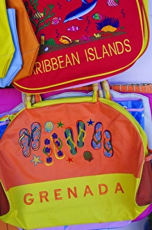 Bags Prints: Souvenirs at Grand Anse Craft and Spice Market, Grenada, Windward Islands