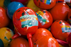 Multi Coloured Prints: Souvenirs on Promenade, Downtown, Puerto Vallarta, Jalisco, Mexico, North America
