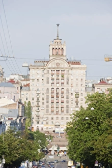 Ukraine Prints: Soviet era architecture on vul Kreshchatyk, Kiev, Ukraine, Europe
