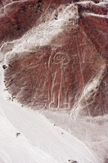 National Landmarks Prints: Spaceman, Lines and Geoglyphs of Nasca, UNESCO World Heritage Site, Peru, South America
