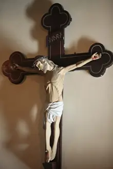 Crucifixes Prints: Spanish crucifix in Sainte-Marie des Batignolles church, Paris, France, Europe