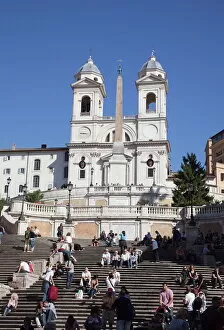 Spanish Steps and Trinita dei Monti church, Rome, Lazio, Italy, Europe