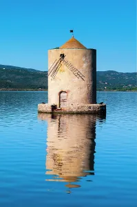 Stillness Prints: Spanish windmill, Orbetello Lagoon, Orbetello, Province of Grosseto, Tuscany, Italy
