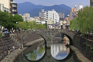 Nagasaki Prints: Spectacles Bridge, Nakashima River, Nagasaki, Kyushu Island, Japan, Asia