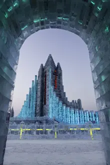 Spectacular illuminated ice sculptures at the Harbin Ice and Snow Festival in Harbin