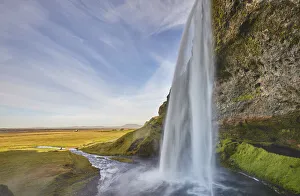 A spectacular sheer waterfall, Seljalandsfoss Falls, near Vik