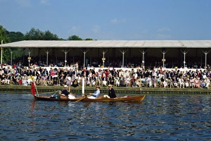 Row Boat Prints: Spectators, Henley Royal Regatta, Oxfordshire, England, United Kingdom, Europe