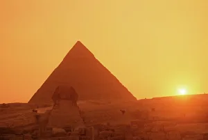 Time Prints: Sphinx and Kefren (Chephren) pyramid, Giza, UNESCO World Heritage Site
