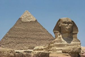Sphinx Prints: The Sphinx and one of the pyramids at Giza, UNESCO World Heritage Site