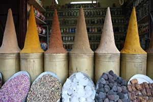 Spice shop, Marrakech, Morocco, North Africa, Africa
