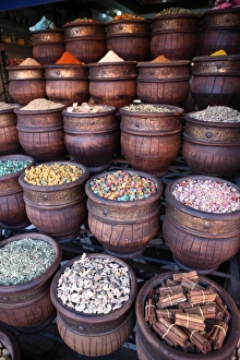 Stereotypically Moroccan Prints: Spice shop, Marrakech, Morocco, North Africa, Africa