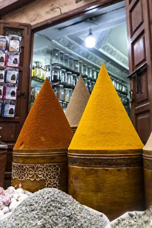 Marrakesh Prints: Spice shop in a souk, Marrakech, Morocco, North Africa, Africa