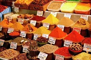 Images Dated 24th April 2008: Spice shop at the Spice Bazaar, Istanbul, Turkey, Europe