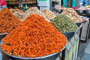 Choice Prints: Spices and fruits in a traditional market in Jerusalem, Israel, Middle East