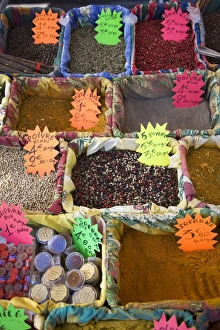 Spices at the market in the old town, Nice, Alpes Maritimes, Provence, Cote d Azur