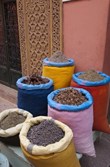 Objects Prints: Spices, Medina Souk, Marrakech, Morocco, North Africa, Africa