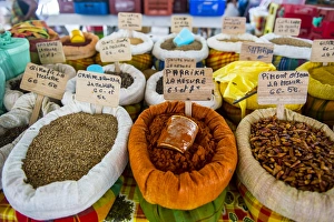 Varied Prints: Spices for sale on the covered Spice market