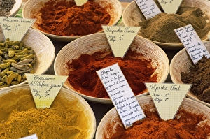 Annecy Prints: Spices for sale on market in the Rue Ste. Claire, Annecy, Haute Savoie