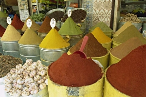 Jewish Quarter Prints: Spices for sale in the Mellah (old Jewish Quarter)