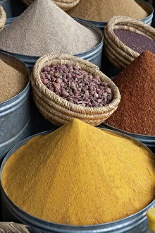 Moroccan Gallery: Spices in the souk, Marrakech, Morocco, North Africa, Africa