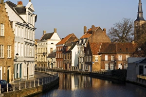 Bruge Prints: Spielgelrei near Van Eyckplein, looking east, Bruges, Belgium, Europe
