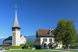 Bern Prints: Spiez Castle Church, Spiez, Canton of Bern, Switzerland