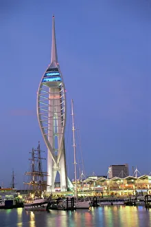 Illumination Prints: Spinnaker Tower at twilight, Gunwharf Quays, Portsmouth, Hampshire, England