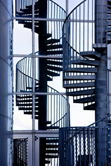 Spiral Prints: Spiral staircase and its reflection outside Perlan