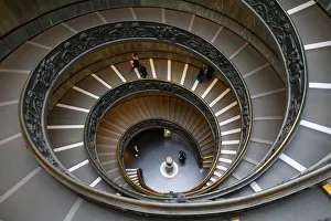 Vatican Prints: Spiral staircase, Vatican Museums, Vatican, Rome, Lazio, Italy, Europe