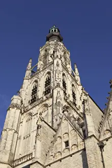 Spire of the Late Gothic Grote Kerk (Onze Lieve Vrouwe Kerk) (Church of Our Lady) in Breda