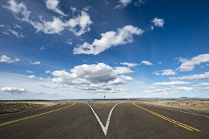 Transport Infrastructure Prints: A split in the road along Route 40 in Patagonia, Argentina, South America