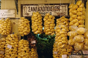 Athen Prints: Sponges for sale in Plaka