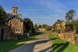 Traditionally English Gallery: Spring morning at Edensor, Estate Village at Chatsworth, home of Duke of Devonshire