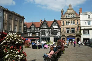 Shropshire Collection: The Square and High Street shops, Shrewsbury, Shropshire, England, United Kingdom, Europe