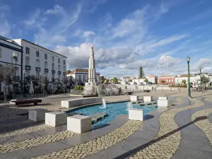 Vanishing Point Prints: Square of the Republic, Tavira, Algarve, Portugal, Europe