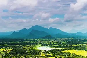 Sri Lanka landscape, taken from the top of Sigiriya Rock Fortress (Lion Rock), Sigiriya, Sri Lanka, Asia