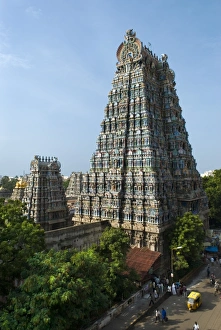 Tamil Nadu Prints: Sri Meenakshi Sundareshwara Temple, Madurai, Tamil Nadu, India, Asia