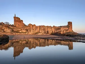 Fife Prints: St. Andrews Castle at sunrise, St. Andrews, Fife, Scotland, United Kingdom, Europe
