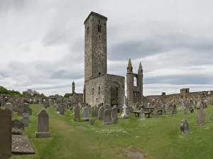 Cathedrals Prints: St. Andrews Cathedral ruins, St. Andrews, Fife, Scotland, United Kingdom, Europe