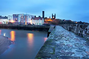 Scottish Prints: St. Andrews Harbour before dawn, Fife, Scotland, United Kingdom, Europe