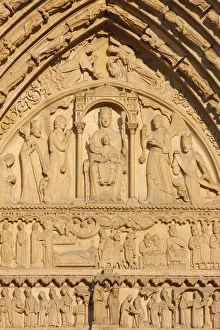 Images Dated 12th May 2008: St. Annes gate, west front, Notre Dame Cathedral, UNESCO World Heritage Site, Paris