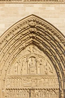 Images Dated 12th May 2008: St. Annes gate, west front, Notre Dame Cathedral, UNESCO World Heritage Site, Paris