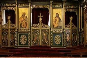Images Dated 18th September 2007: St. Anthony Coptic church iconostasis, Jerusalem, Israel, Middle East