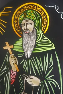 Images Dated 15th September 2007: St. Anthony Coptic church stained glass, Jerusalem, Israel, Middle East