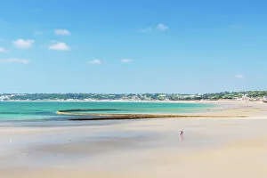 2 People Prints: St. Aubin Bay, Jersey, Channel Islands, Europe