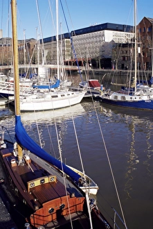 Floating Harbour Prints: St. Augustines Bridge on Floating Harbour, Bristol, England, United Kingdom, Europe