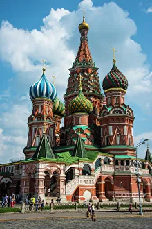Cathedrals Prints: St. Basils Cathedral on Red Square, UNESCO World Heritage Site, Moscow, Russia, Europe