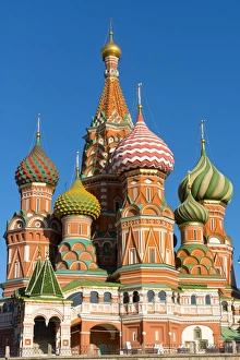 Typically Russian Prints: St. Basils Cathedral, UNESCO World Heritage Site, Moscow, Russia, Europe