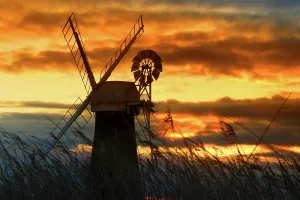 Stillness Prints: St. Benet's Mill, sunset, Norfolk Broads, Norfolk